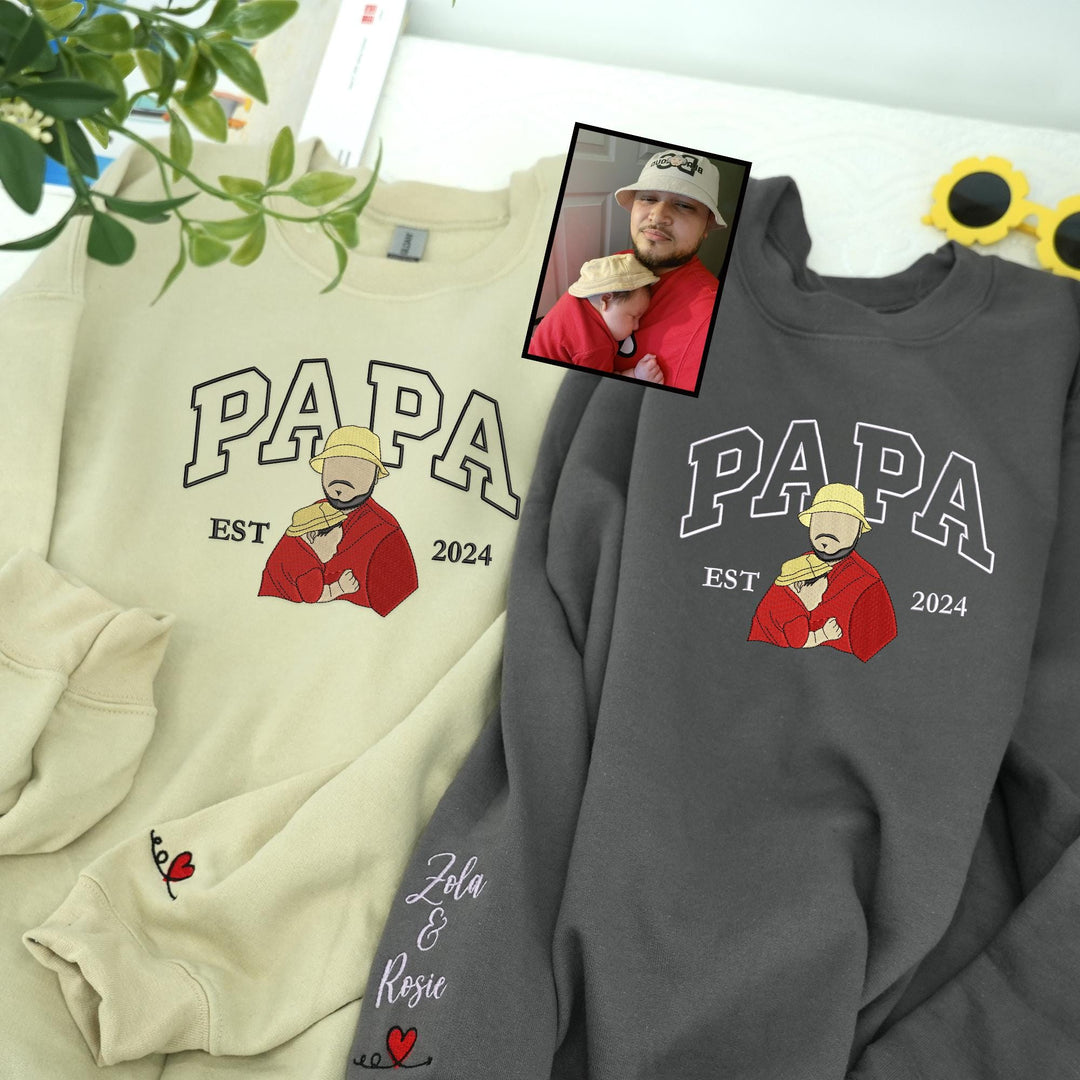 Sweat à capuche/t-shirt/sweat-shirt brodé pour PAPA