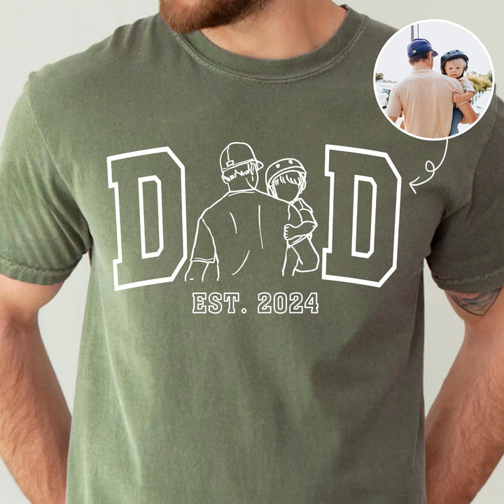 Sweat-shirt imprimé photo papa/papy, cadeau fête des pères