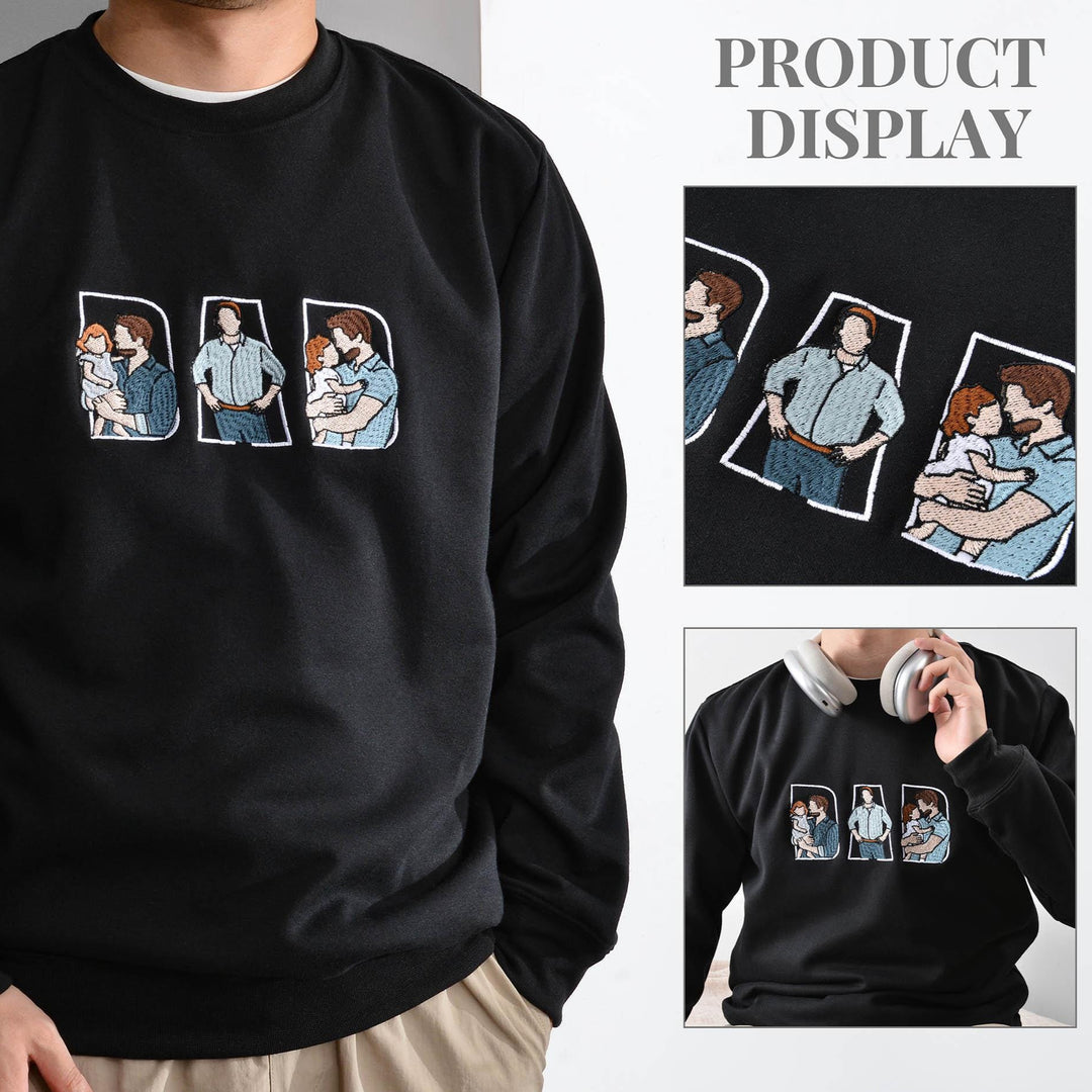 T-shirt et sweat-shirts personnalisés brodés à partir de photos pour PAPA