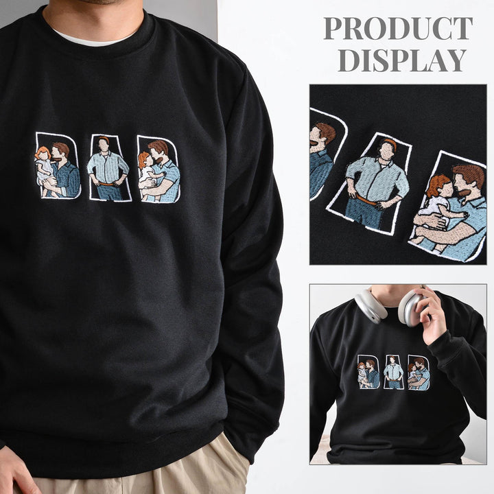 T-shirt et sweat-shirts personnalisés brodés à partir de photos pour PAPA