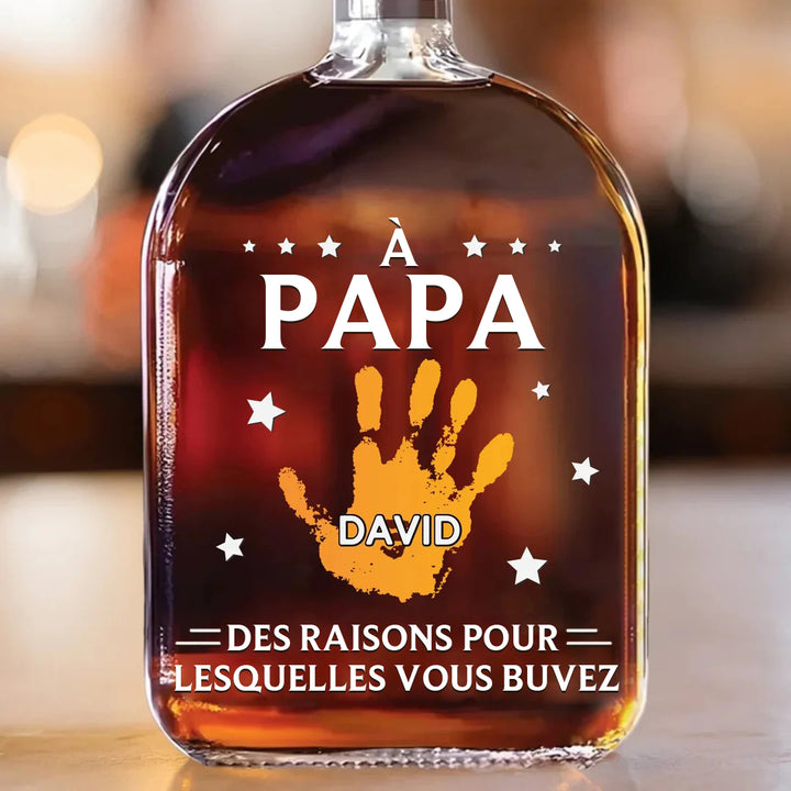 À mon premier et éternel héros - Bouteille de whisky personnalisée en famille - Fête des pères, cadeau pour papa, grand-père