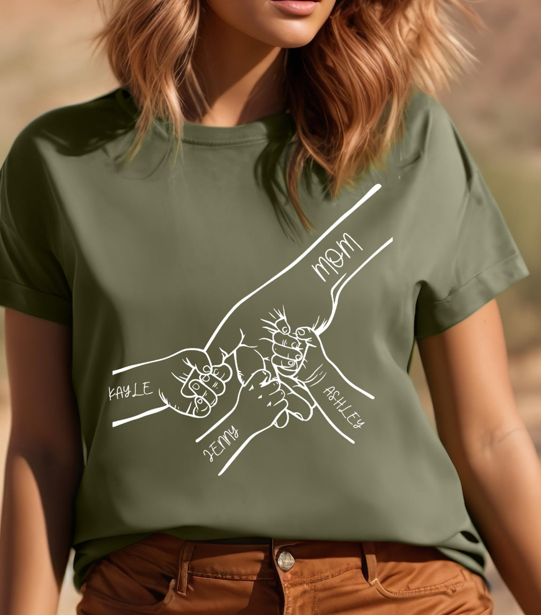 T-shirt Fête des Mères, 1 à 6 enfants, maman et enfant, nom personnalisé, prénoms d'enfants