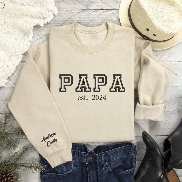 Sweat-shirt contour brodé - Cadeau parfait pour PAPA/MAMAN