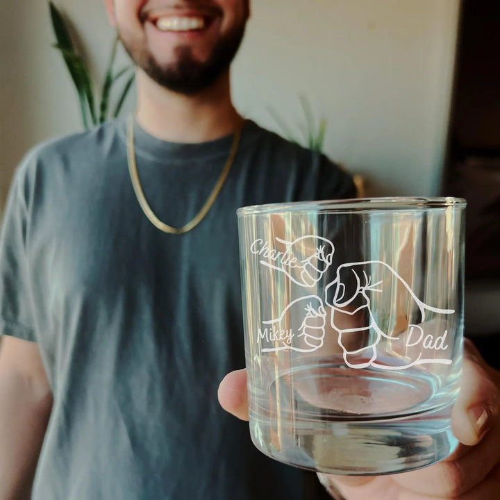 Verres à whisky personnalisés pour la fête des pères – Nom de l'enfant personnalisé