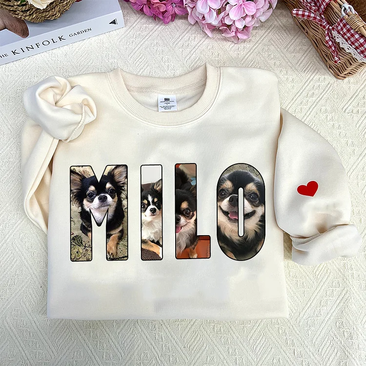 Sweat-shirt à capuche personnalisé avec photo et nom d'animal de compagnie