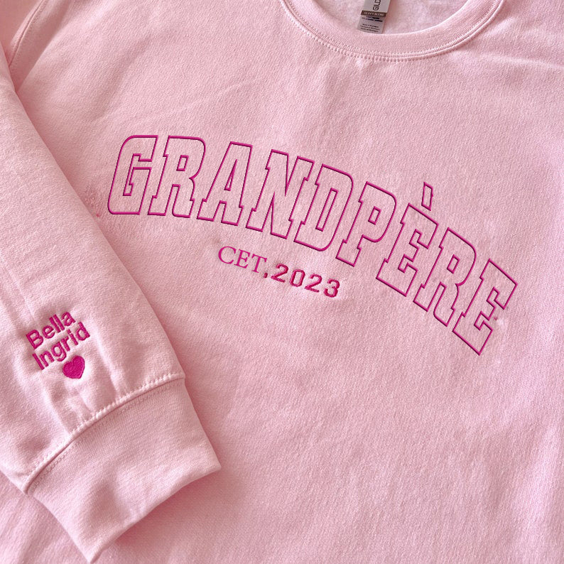 Sweat-shirt brodé personnalisé MAMA avec nom en forme de cœur - Cadeau fête des mères