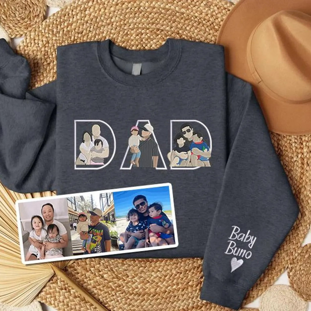 T-shirt et sweat-shirts personnalisés brodés à partir de photos pour PAPA