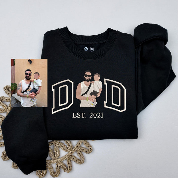 Sweat-shirt personnalisé brodé avec photo pour PAPA