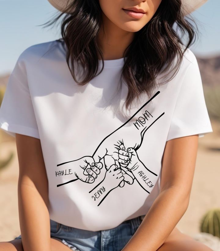 T-shirt Fête des Mères, 1 à 6 enfants, maman et enfant, nom personnalisé, prénoms d'enfants