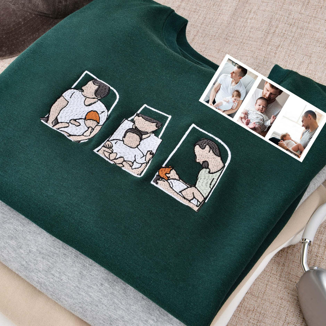 T-shirt et sweat-shirts personnalisés brodés à partir de photos pour PAPA