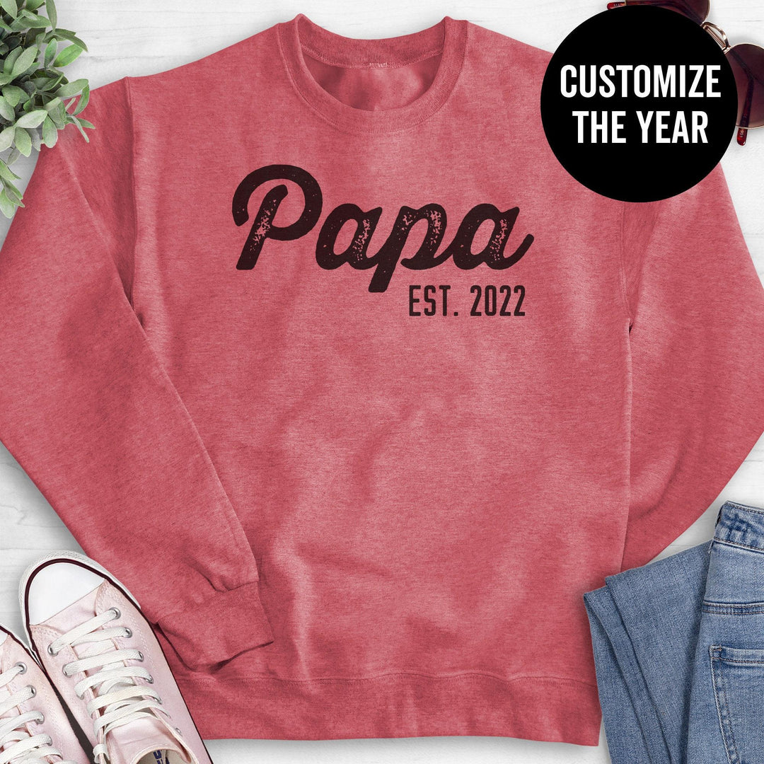 Sweat-shirt imprimé texte papa/papy, cadeau fête des pères