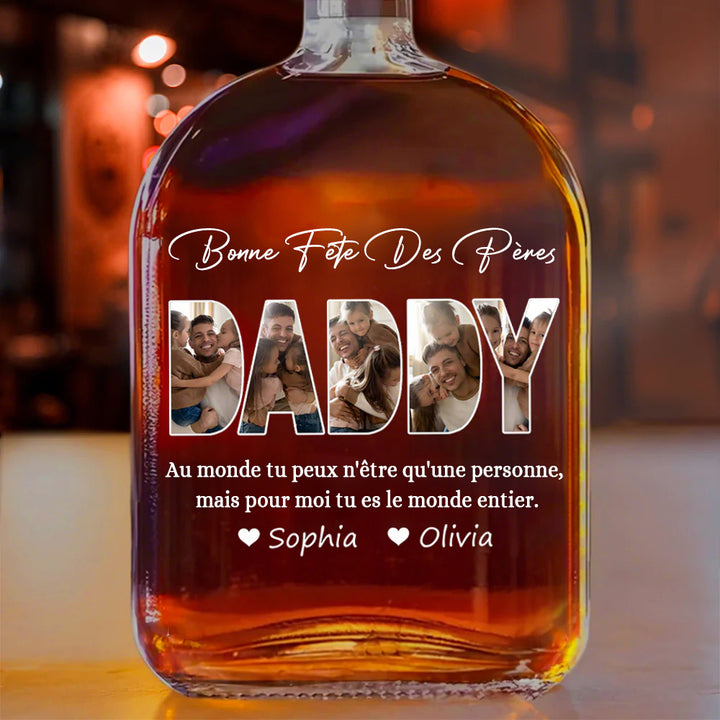 Bouteille de whisky avec lecteur de photo personnalisé, cadeau pour la fête des pères