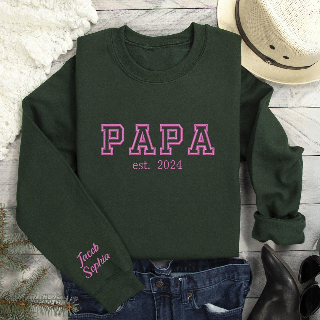 Sweat-shirt contour brodé - Cadeau parfait pour PAPA/MAMAN