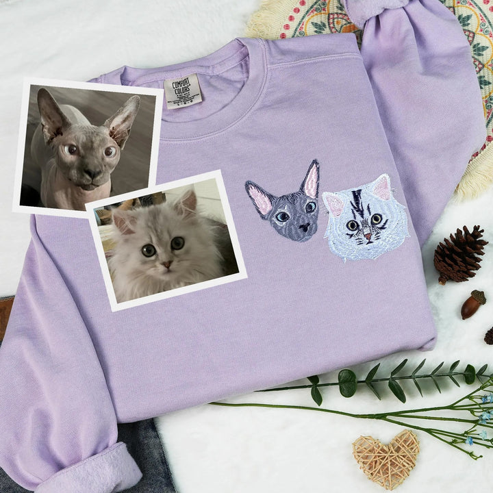 Sweat-shirt brodé avec visage de chien personnalisé
