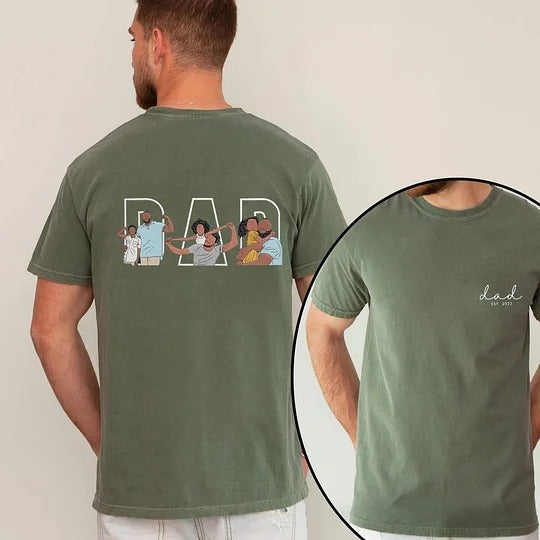 T-shirt/sweat-shirt personnalisé avec photo brodée – Un cadeau sincère pour papa avec le motif « PAPA » au dos