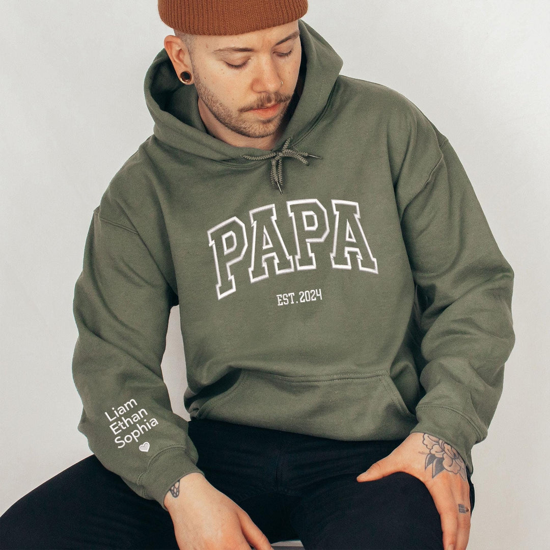 Sweat-shirt contour brodé - Cadeau parfait pour PAPA/MAMAN