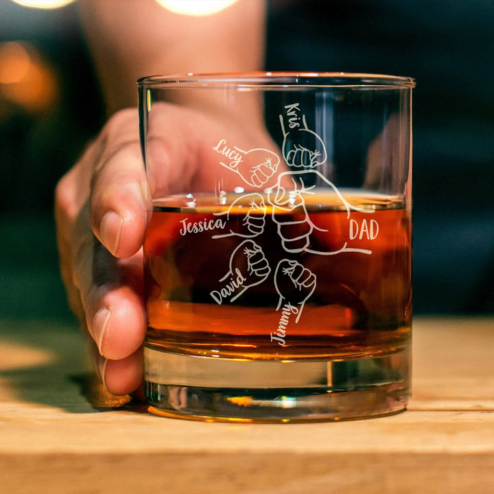 Verres à whisky personnalisés pour la fête des pères – Nom de l'enfant personnalisé sur verre à whisky