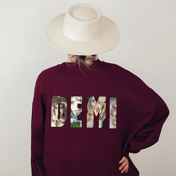 Sweat-shirt à capuche personnalisé avec photo et nom d'animal de compagnie