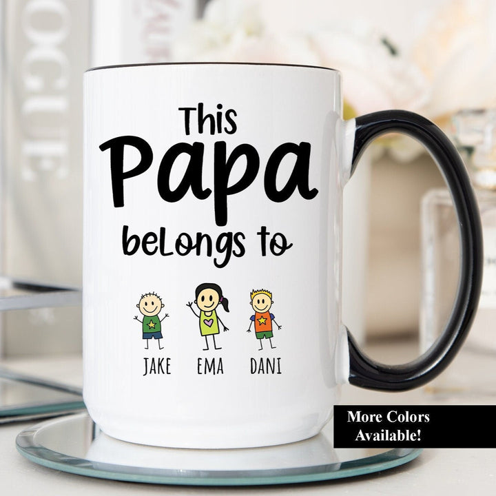 Ce Papa Appartient À, tasse à café PAPA personnalisée
