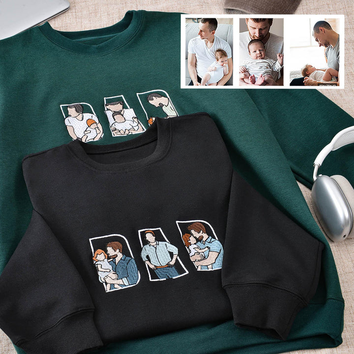 T-shirt et sweat-shirts personnalisés brodés à partir de photos pour PAPA
