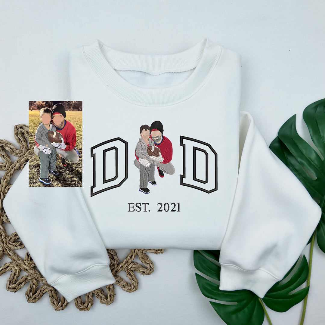 Sweat-shirt personnalisé brodé avec photo pour PAPA