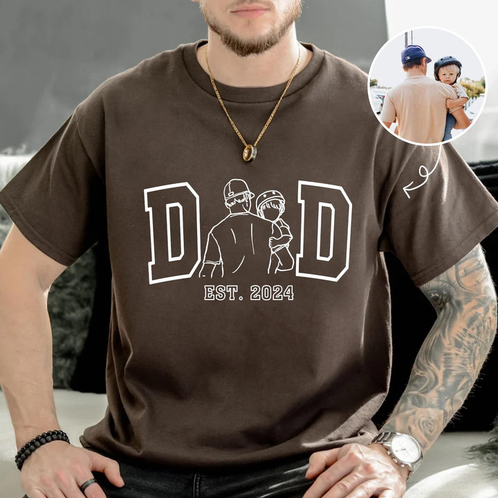 Sweat-shirt imprimé photo papa/papy, cadeau fête des pères