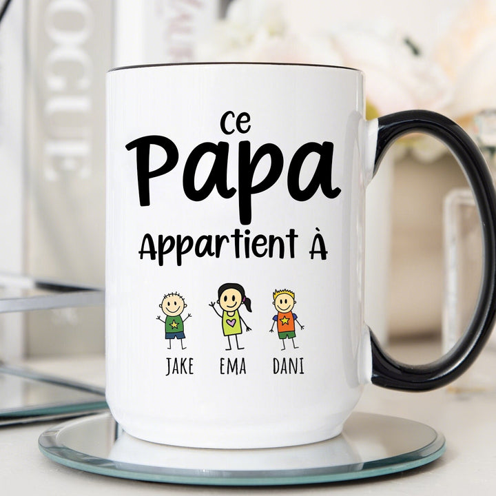 Ce Papa Appartient À, tasse à café PAPA personnalisée