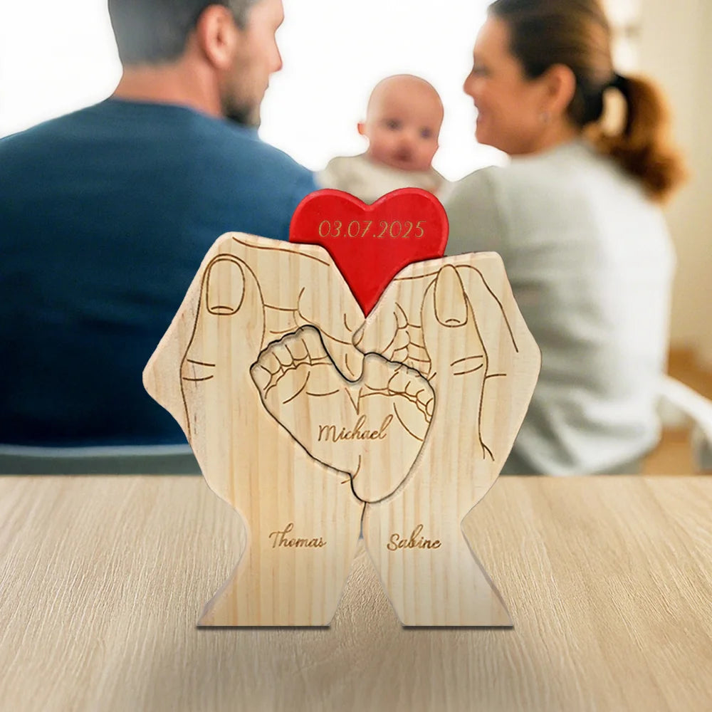 Puzzle Thème Faimilial Cadeau Anniversaire Fête des Mères pour Famille Nouveaux Parents