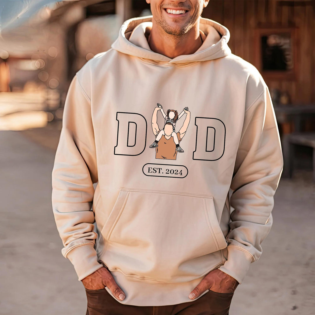 Sweat-shirt imprimé photo papa, cadeau fête des pères
