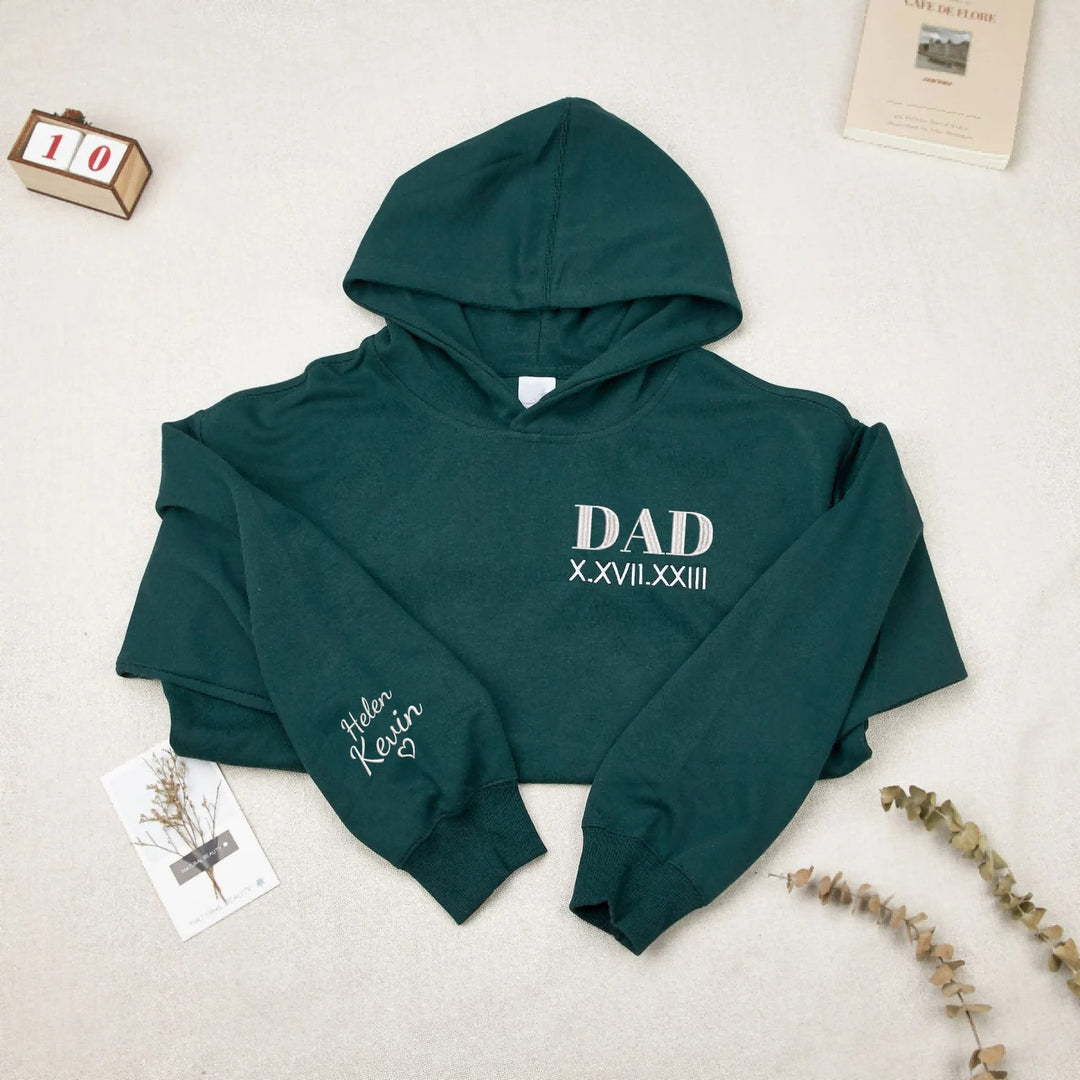 Sweat-shirt brodé avec le surnom de papa et des chiffres romains