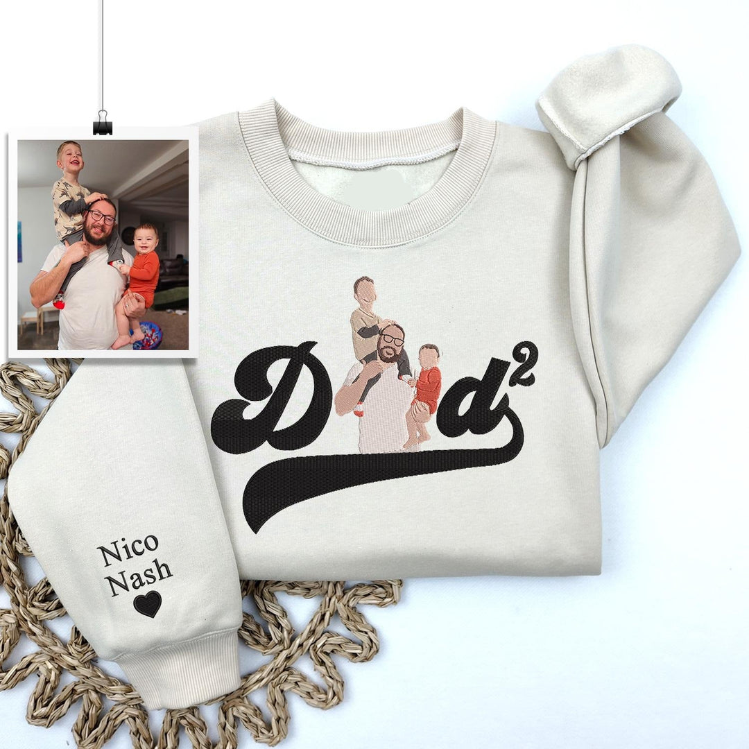 Sweat-shirt personnalisé brodé avec photo pour PAPA/PAPY🎁
