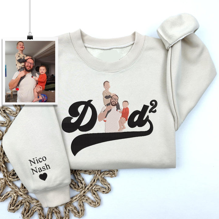 Sweat-shirt personnalisé brodé avec photo pour PAPA/PAPY🎁
