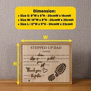 Panneau en bois 3D personnalisé Stepped Up Dad pour la fête des pères