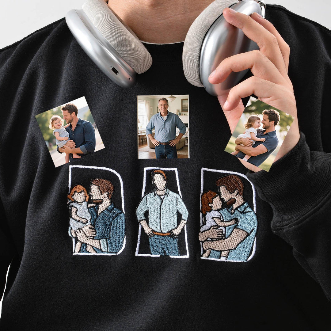 T-shirt et sweat-shirts personnalisés brodés à partir de photos pour PAPA