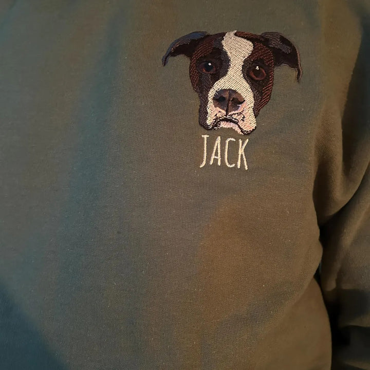Sweat-shirt brodé avec visage de chien/chat personnalisé