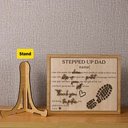 Panneau en bois 3D personnalisé Stepped Up Dad pour la fête des pères