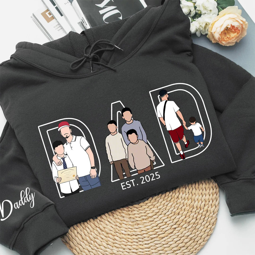 Sweat-shirt avec silhouette imprimée pour papa, grand-père ou figure paternelle