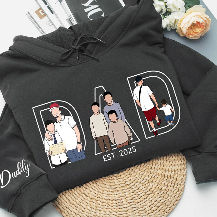 Sweat-shirt avec silhouette imprimée pour papa, grand-père ou figure paternelle