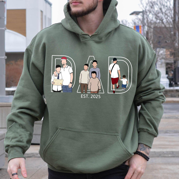 Sweat-shirt avec silhouette imprimée pour papa, grand-père ou figure paternelle