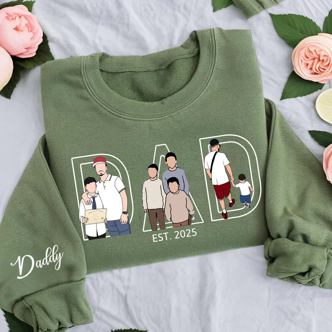 Sweat-shirt avec silhouette imprimée pour papa, grand-père ou figure paternelle