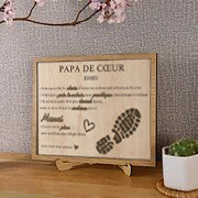 Panneau en bois 3D personnalisé Stepped Up Dad pour la fête des pères