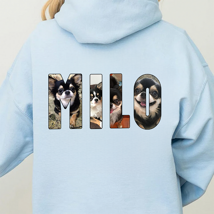 Sweat-shirt à capuche personnalisé avec photo et nom d'animal de compagnie