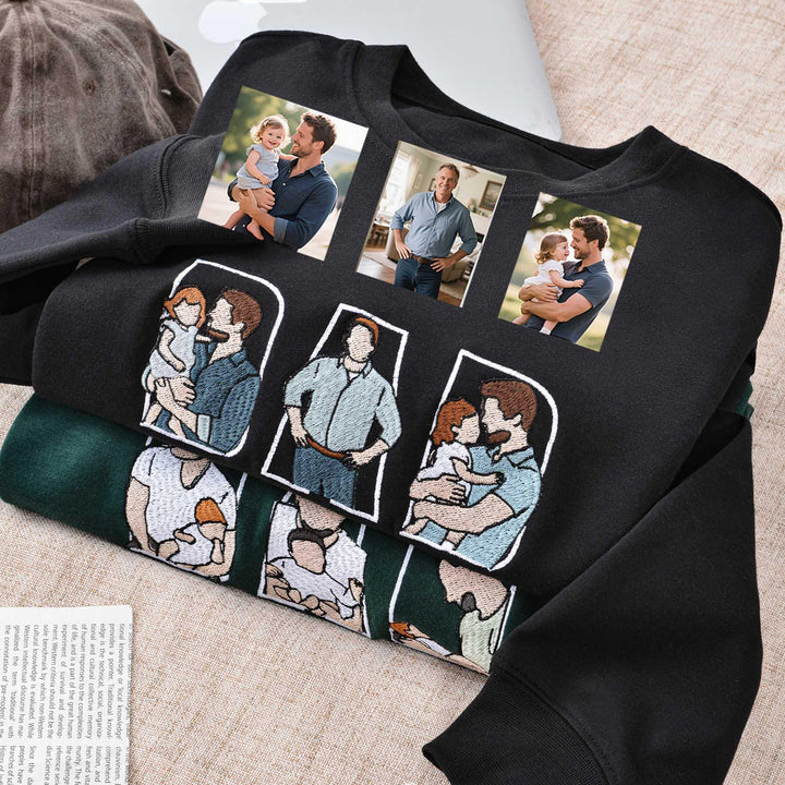 T-shirt et sweat-shirts personnalisés brodés à partir de photos pour PAPA