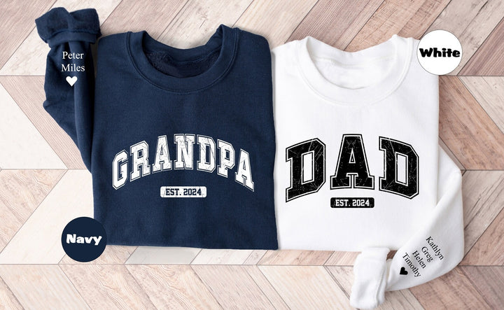 Sweat-shirt imprimé texte papa/papy/dad, cadeau fête des pères