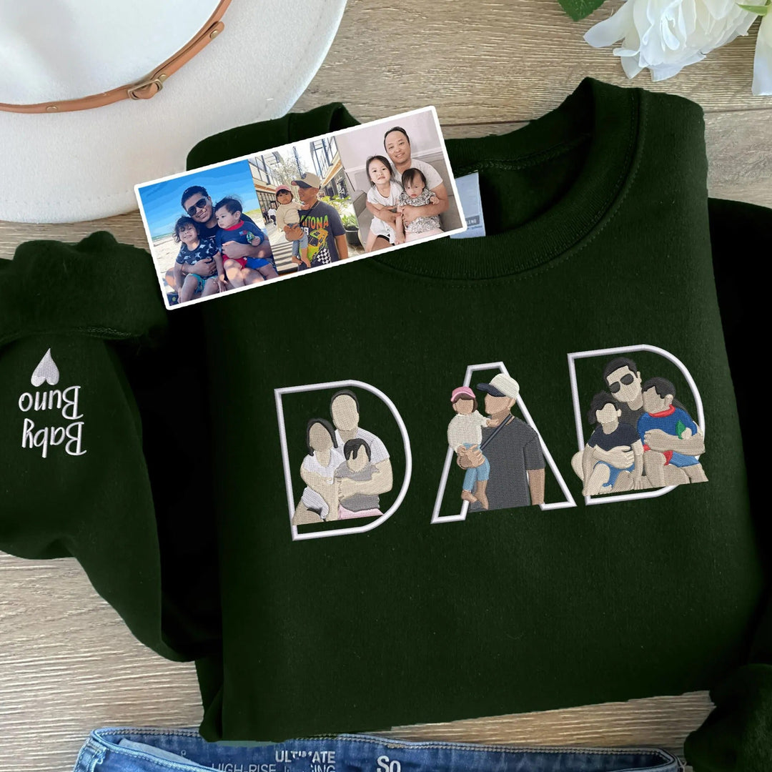 T-shirt et sweat-shirts personnalisés brodés à partir de photos pour PAPA