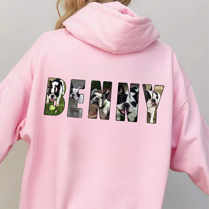 Sweat-shirt à capuche personnalisé avec photo et nom d'animal de compagnie