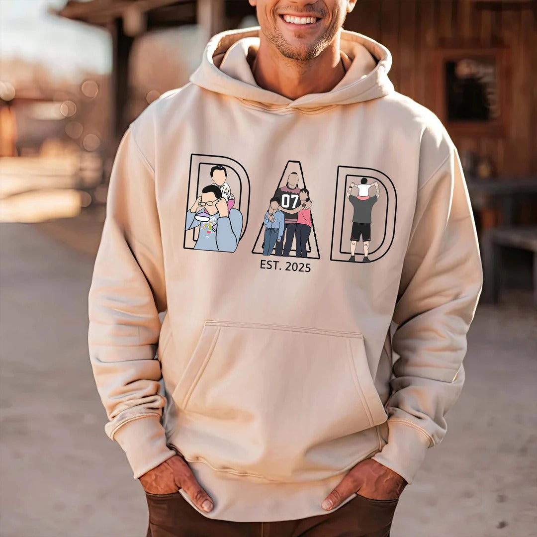 Sweat-shirt avec silhouette imprimée pour papa, grand-père ou figure paternelle