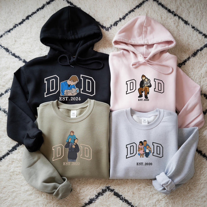 Sweat-shirt personnalisé brodé avec photo pour PAPY/PAPA