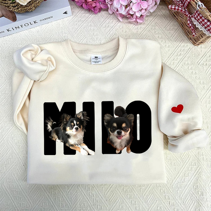 Sweat-shirt à capuche personnalisé avec photo et nom d'animal de compagnie
