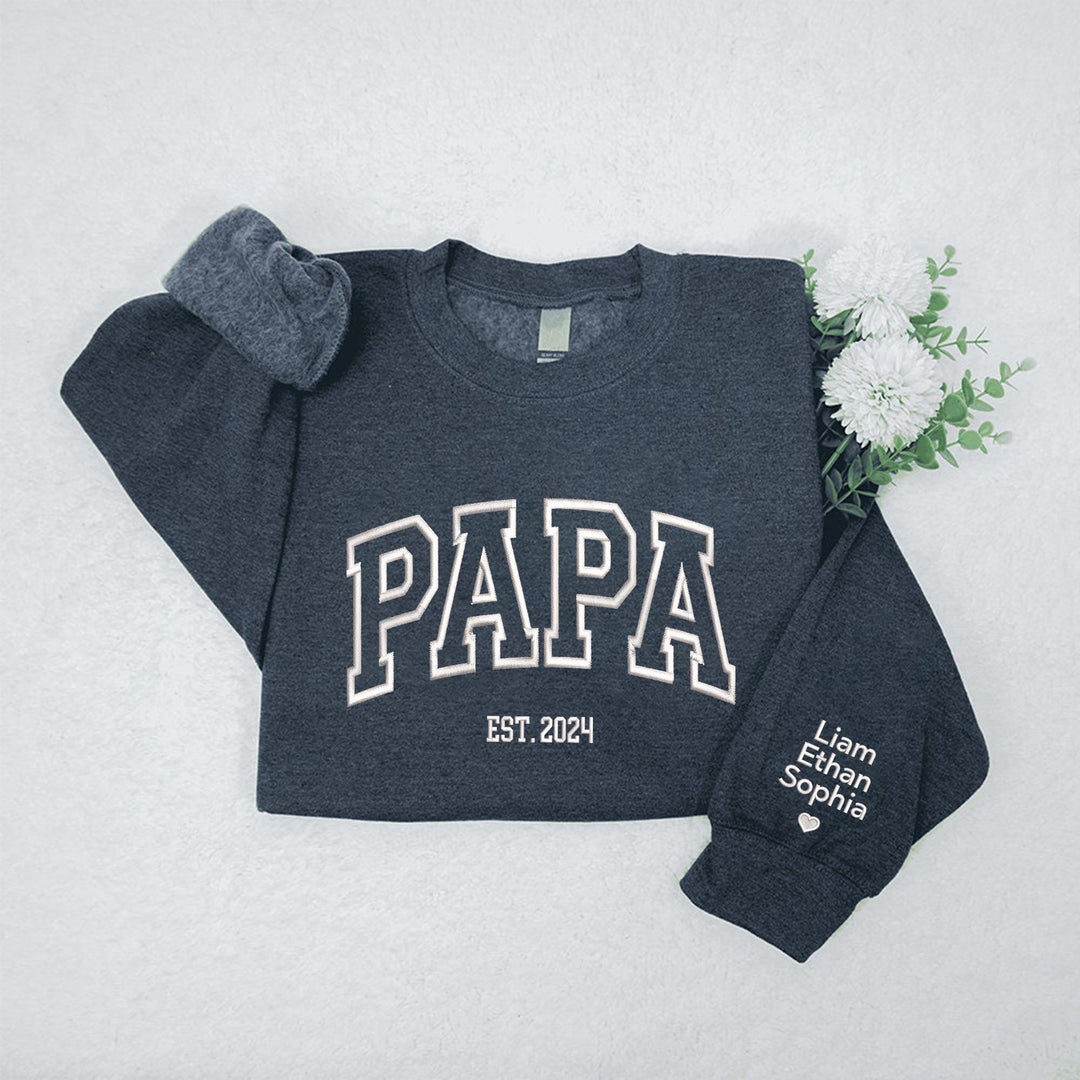 Sweat-shirt contour brodé - Cadeau parfait pour PAPA/MAMAN